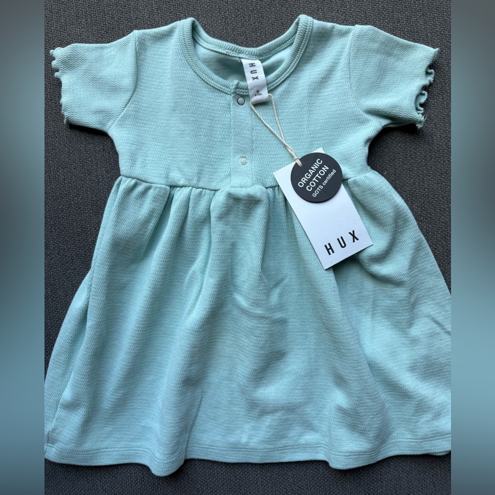 NWT HuxBaby Sea Rib Short Sleeve Dress • Size 6-12 Months